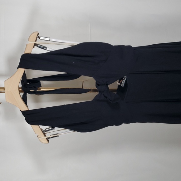 Free People Black Halter Maxi Dress Backless Tie Front Boho Festival XS NWOT - Picture 3 of 10